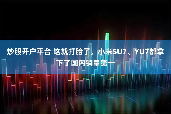 炒股开户平台 这就打脸了，小米SU7、YU7都拿下了国内销量第一